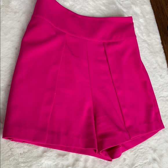 Bebe Pink Crepe Flap Overlay Shorts - Picture 4 of 5